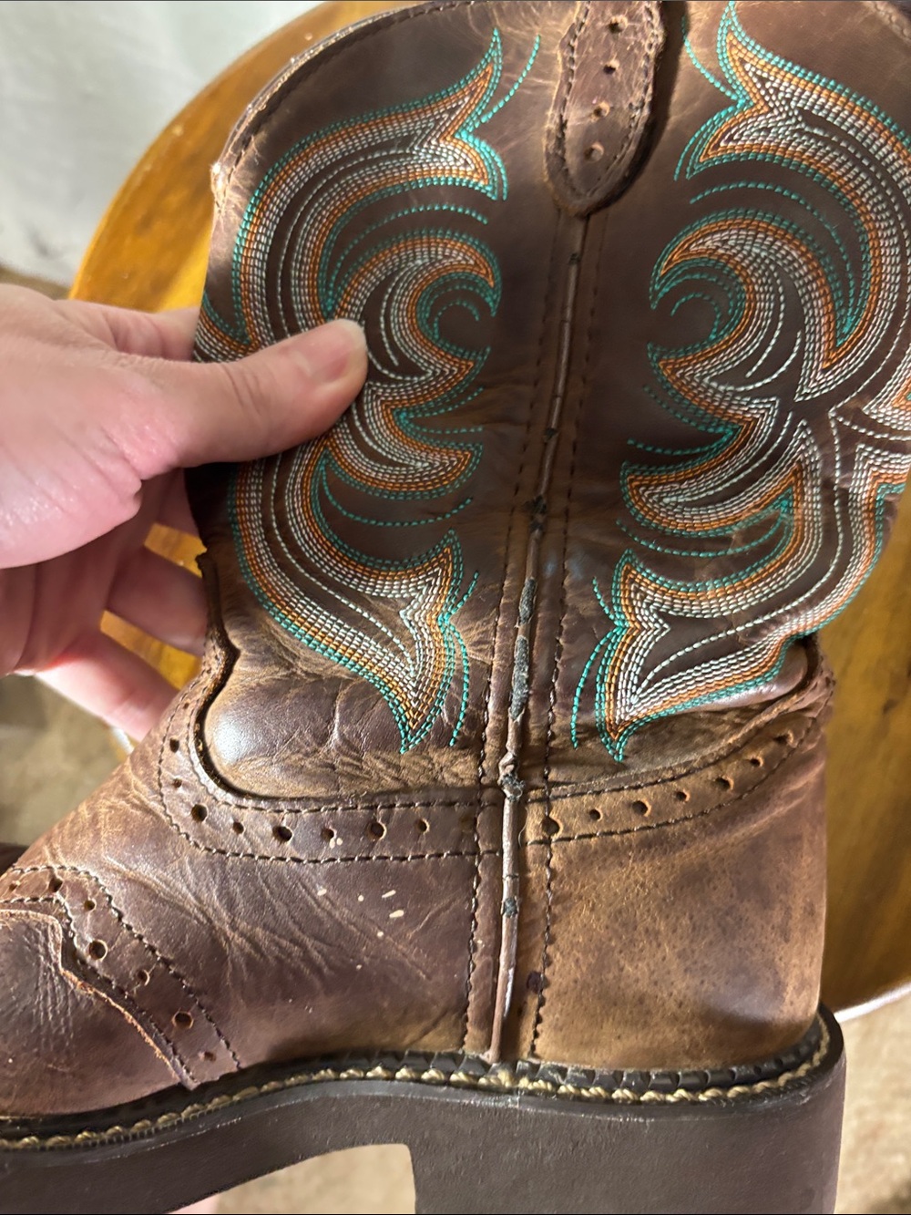 Justin Gypsy Inji Brown Leather Western Cowgirl Boots 6.5B GY9984 - Picture 9 of 11